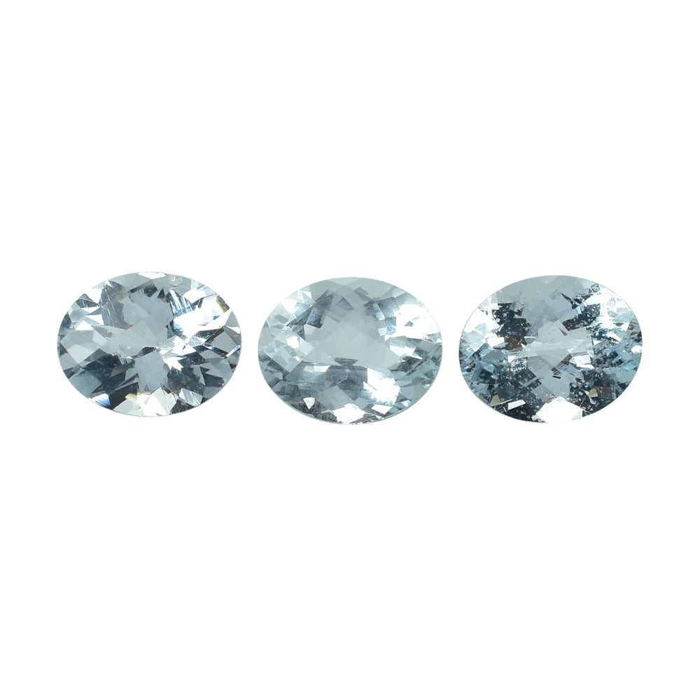 AQUAMARINE CHECKER CUT OVAL 10X8MM 2.25 Cts.