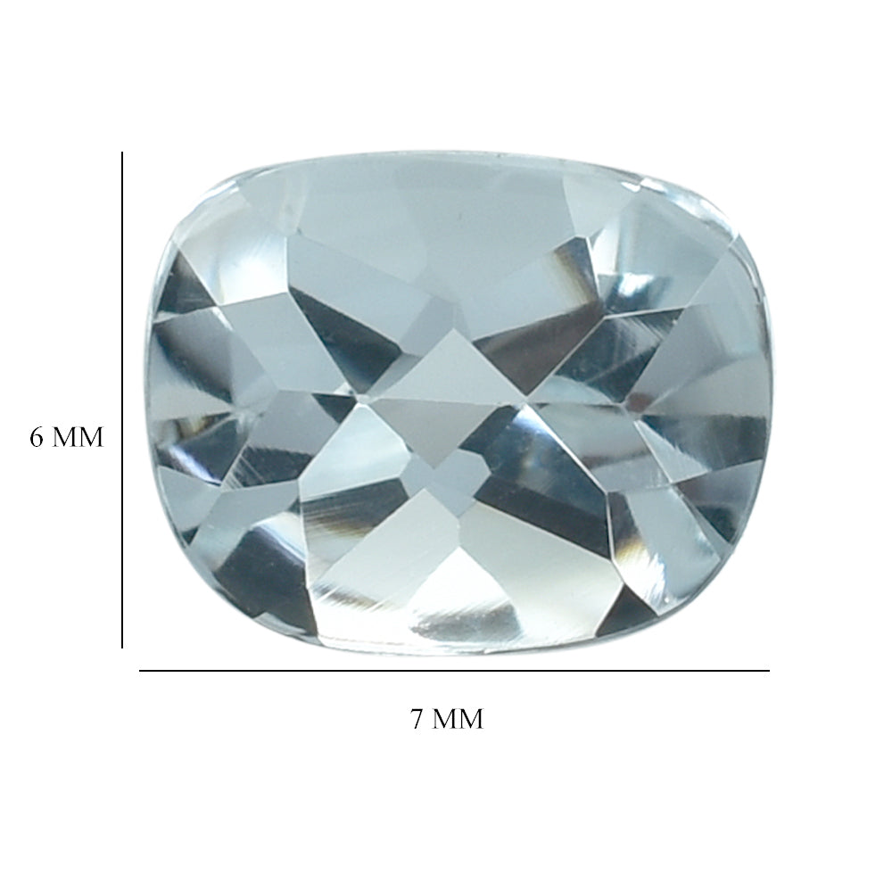 AQUAMARINE BUFFTOP CUSHION 7X6MM 0.88 Cts.