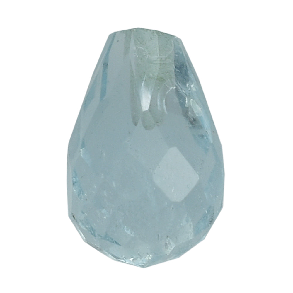 AQUAMARINE FACETED DROPS HALF DRIL 8X5MM 1.39 Cts.
