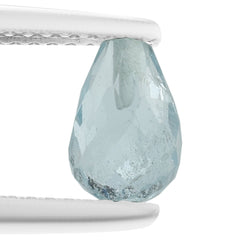 AQUAMARINE FACETED DROPS HALF DRIL 8X5MM 1.39 Cts.