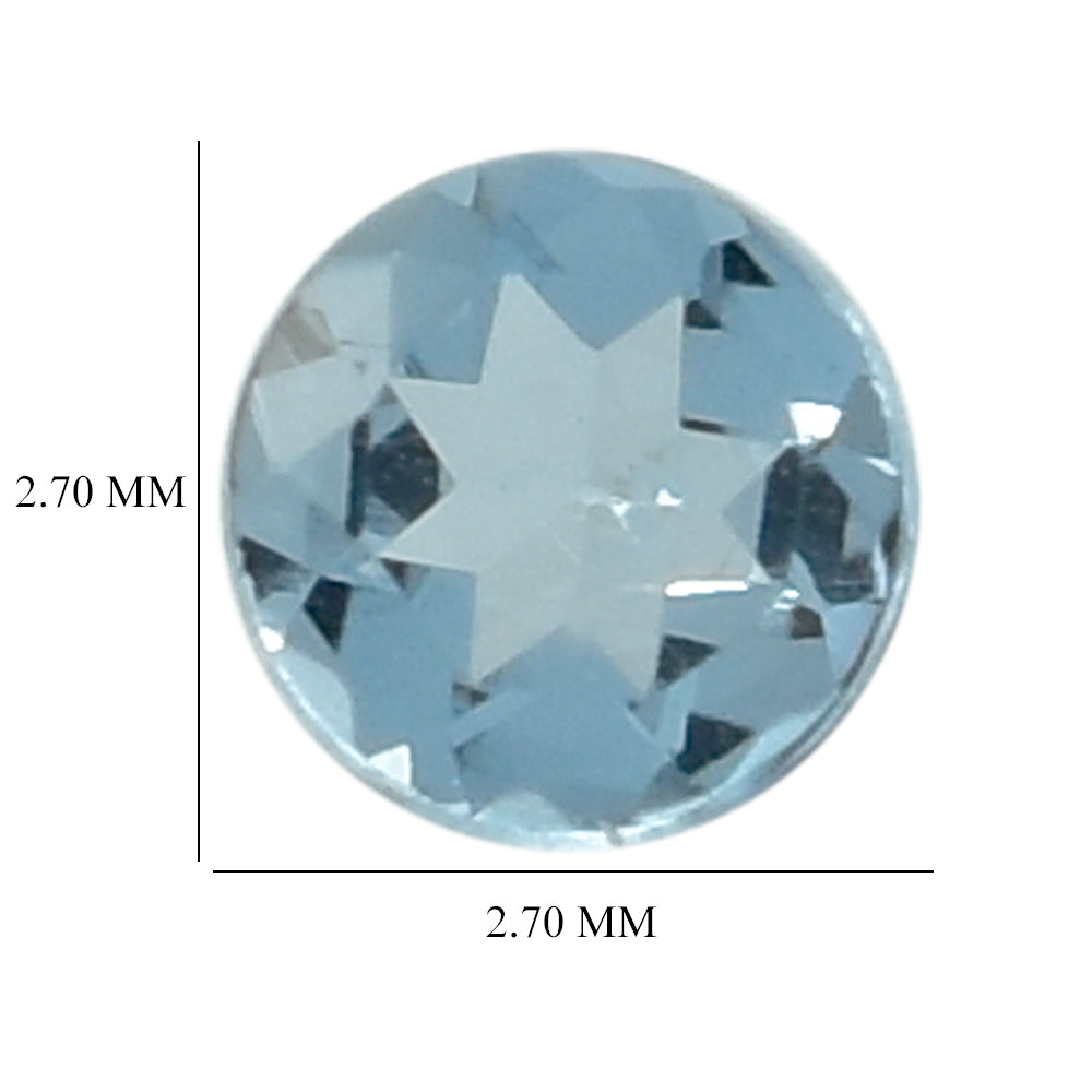 AQUAMARINE CUT ROUND (A+++) 2.70MM 0.07 Cts.