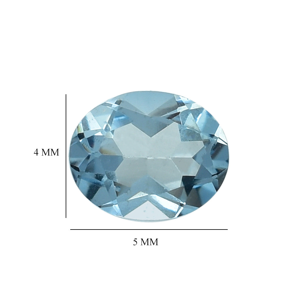 AQUAMARINE CUT OVAL (A+) 5X4MM 0.29 Cts.