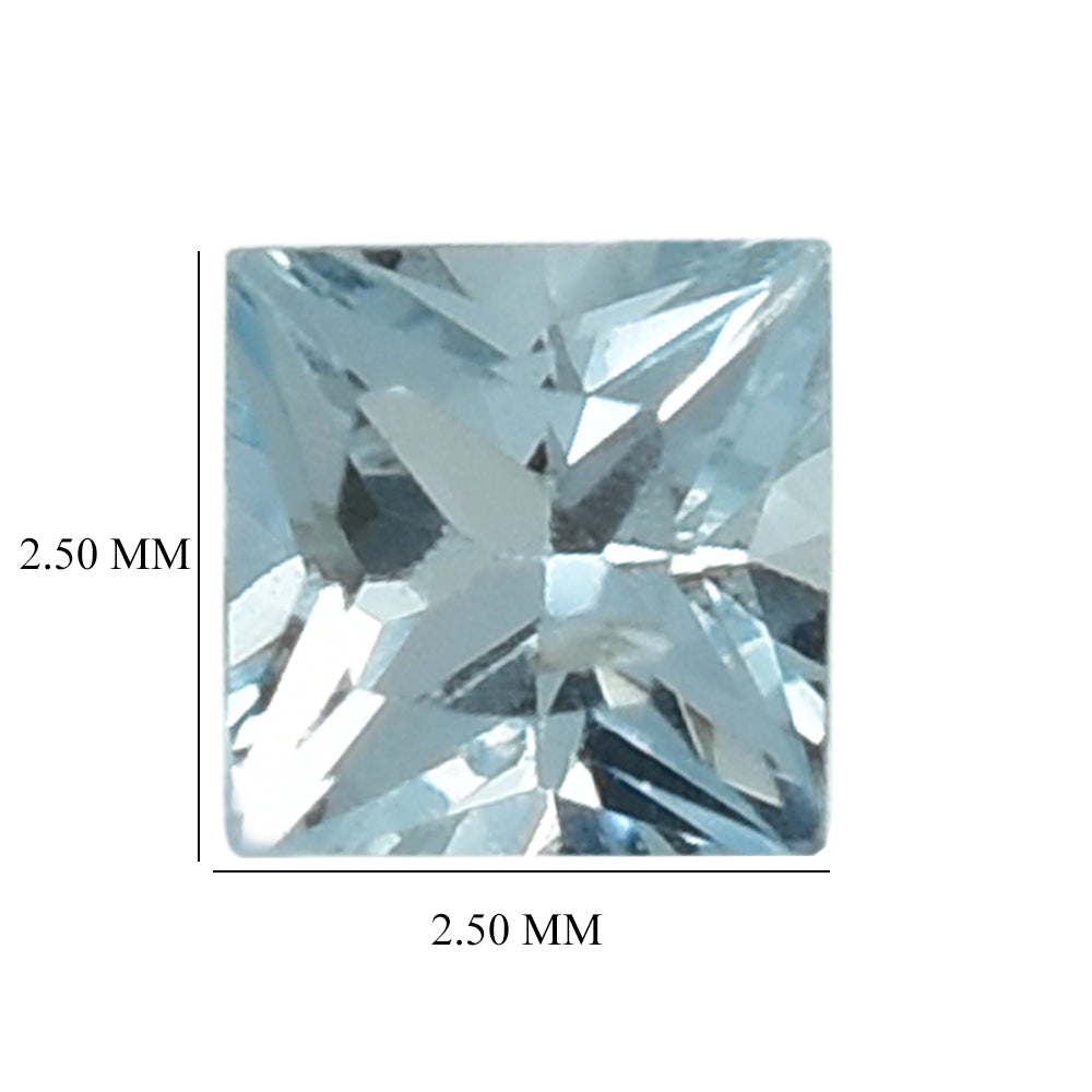 AQUAMARINE PRINCESS CUT SQUARE (A++) 2.50MMM 0.08 Cts.