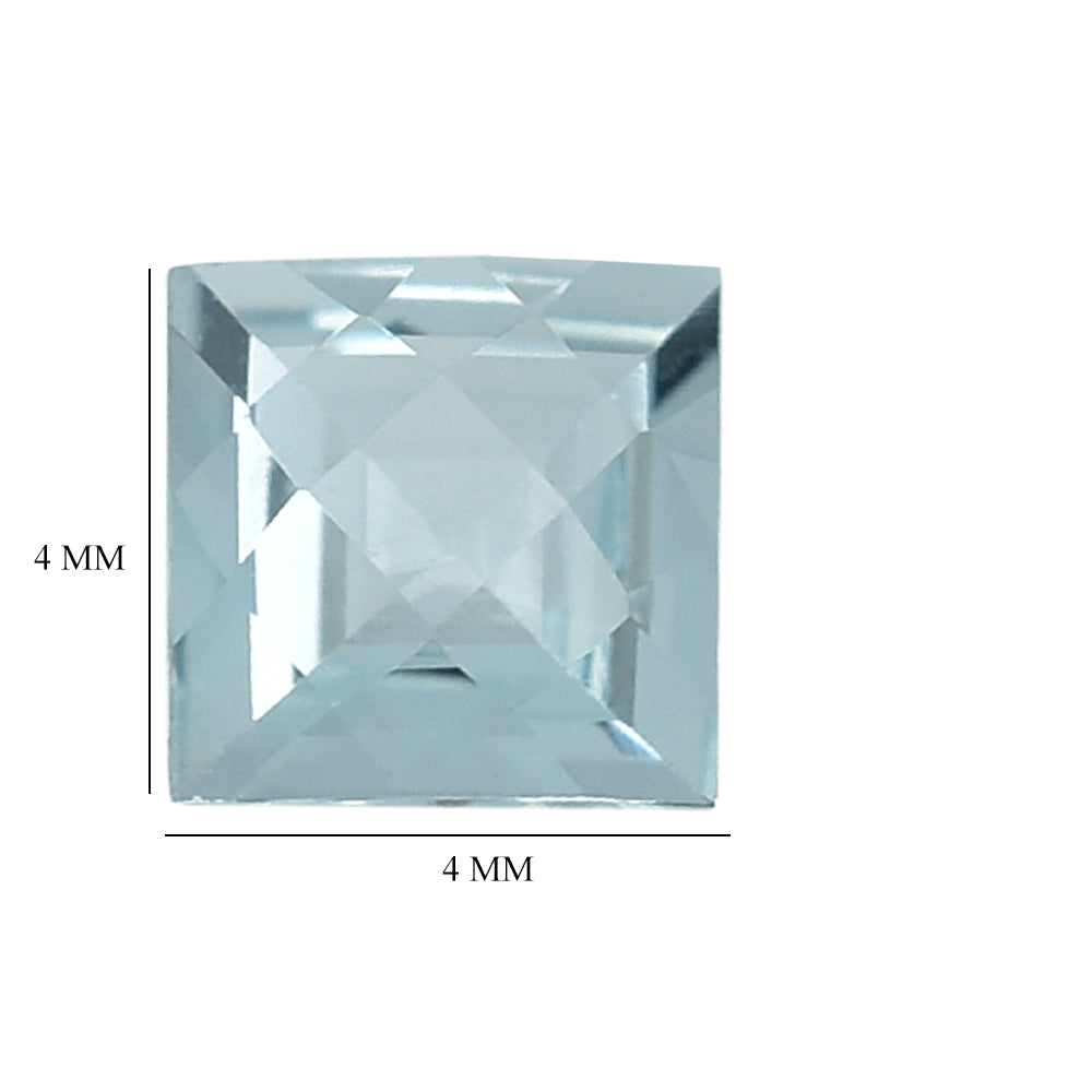 AQUAMARINE CHECKER CUT SQUARE 4MM 0.32 Cts.