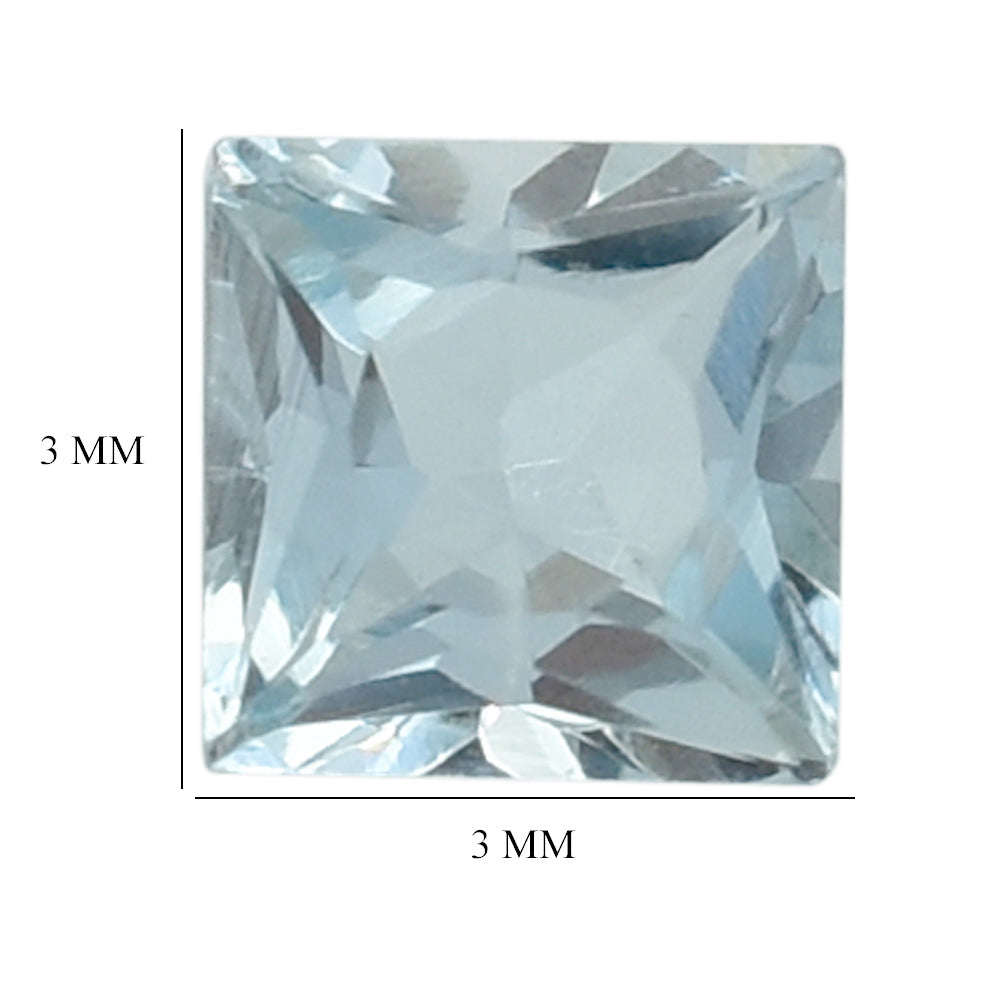 AQUAMARINE CUT SQUARE 3.00MM (A) 0.14 Cts.