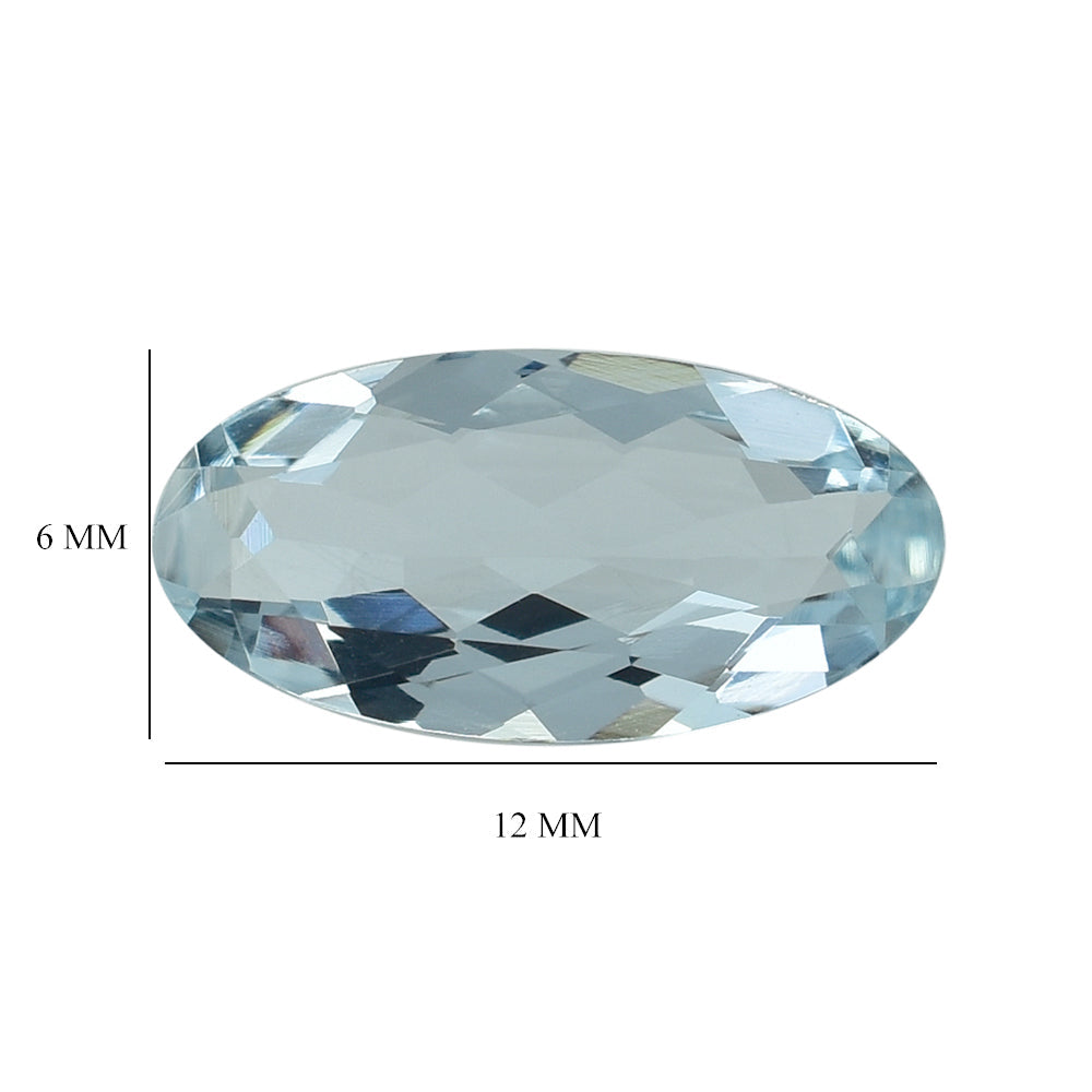 AQUAMARINE CUT OVAL 12X6MM 1.35 Cts.