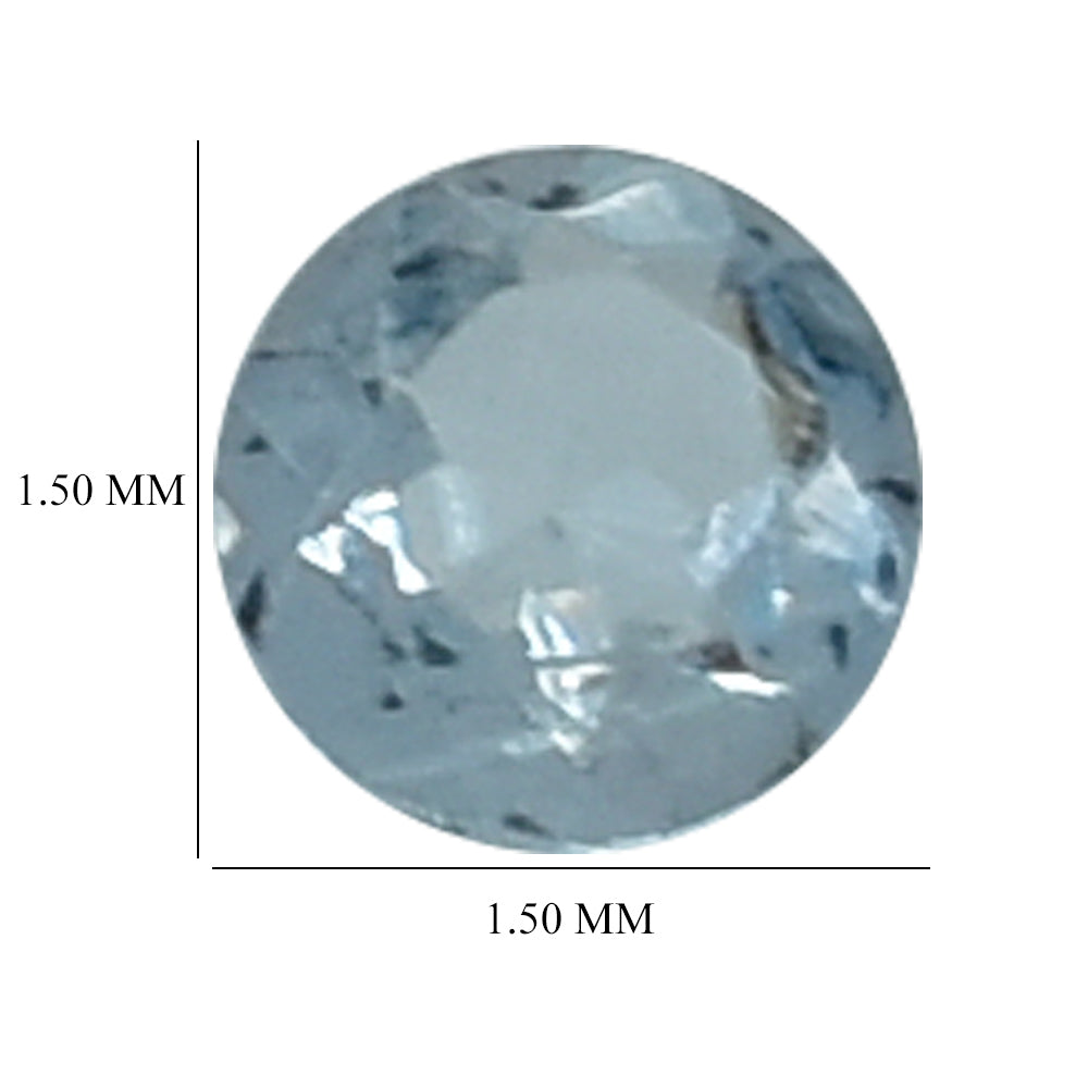 AQUAMARINE CUT ROUND 1.50MM (A+/CLEAN) 0.01 Cts.