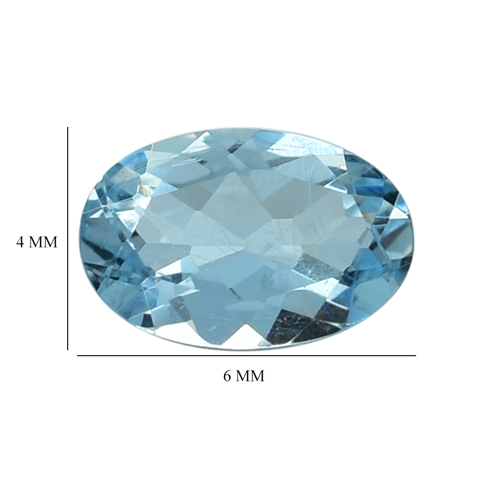 AQUAMARINE CUT OVAL 6X4MM 0.41 Cts.