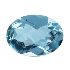 AQUAMARINE CHECKER CUT OVAL 7X5MM 0.70 Cts.
