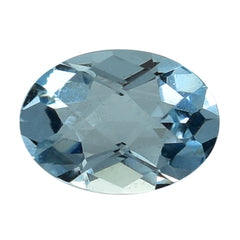AQUAMARINE CHECKER CUT OVAL 7X5MM 0.65 Cts.