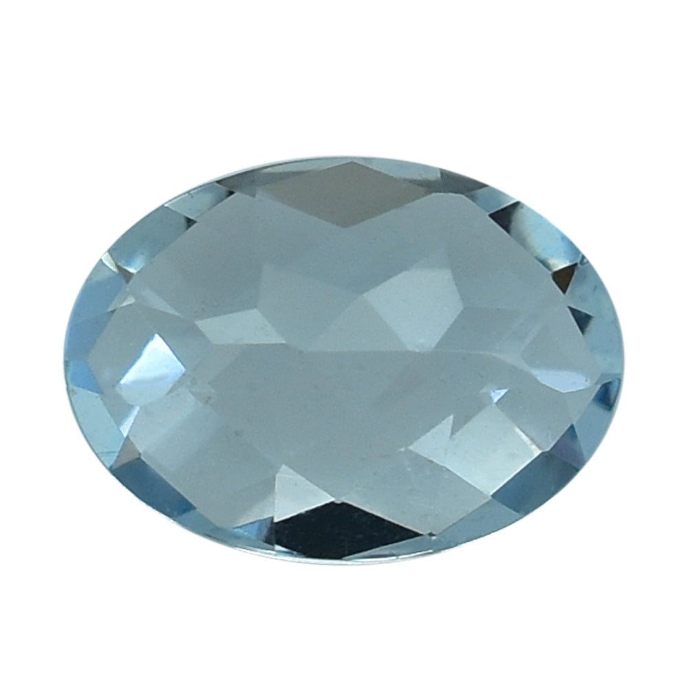 AQUAMARINE CHECKER CUT OVAL 7X5MM 0.65 Cts.