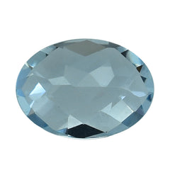 AQUAMARINE CHECKER CUT OVAL 7X5MM 0.65 Cts.