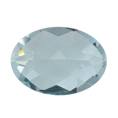 AQUAMARINE CHECKER CUT OVAL 7x5MM 0.80 Cts.