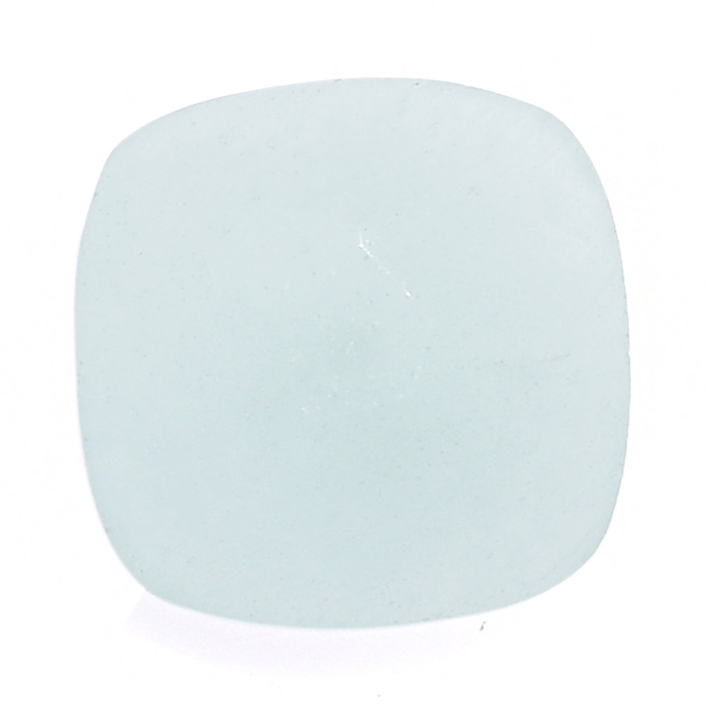 MILKY AQUAMARINE BUFFTOP IRREGULAR FACETED BACK CUSHION (FULL DRILL) 10MM 2.90 Cts.