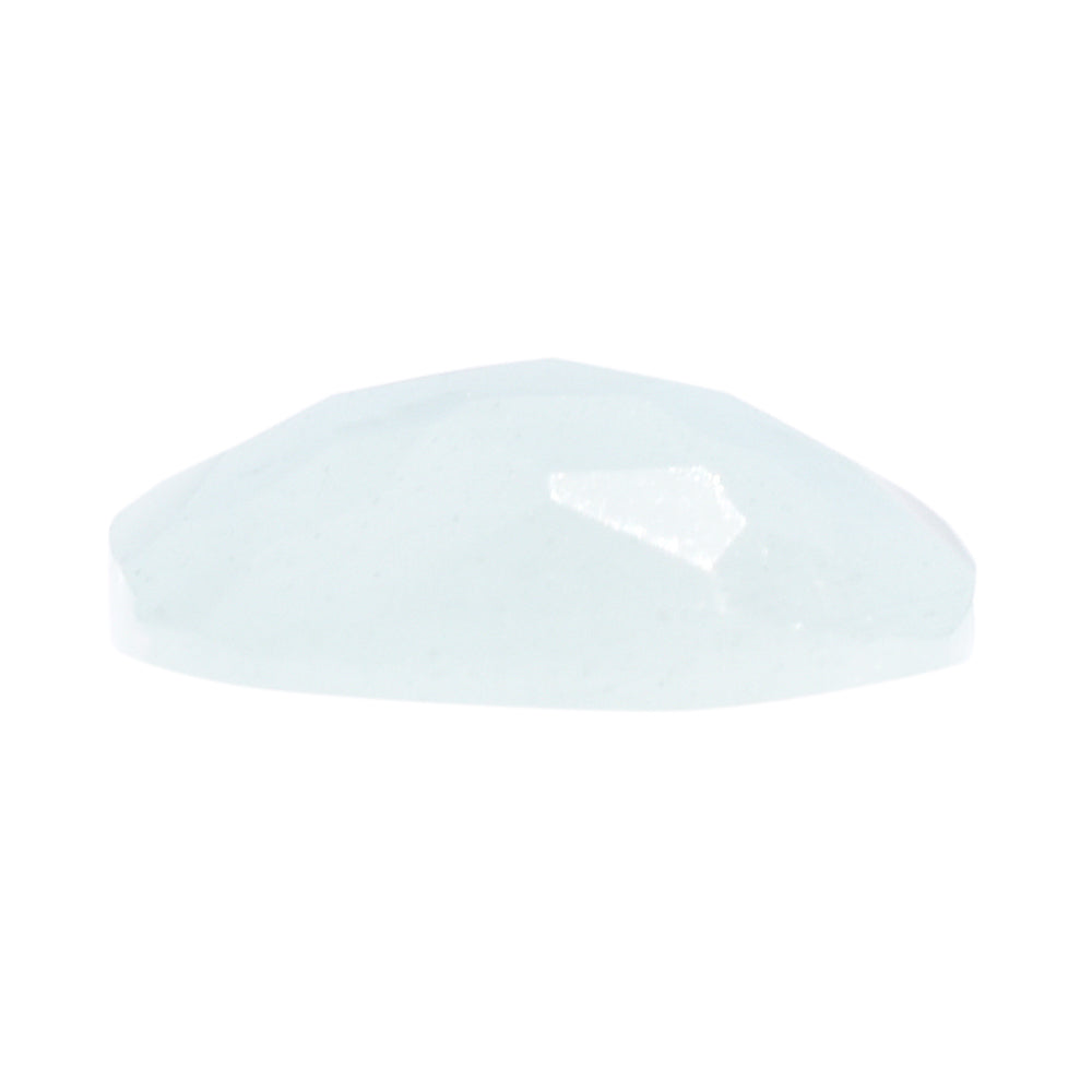 MILKY AQUAMARINE BUFFTOP IRREGULAR FACETED BACK CUSHION (FULL DRILL) 10MM 2.90 Cts.