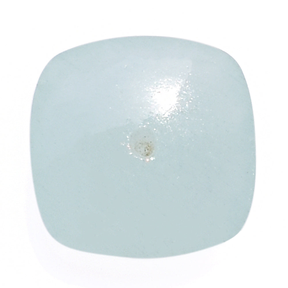 MILKY AQUAMARINE BUFFTOP IRREGULAR FACETED BACK CUSHION (FULL DRILL) 10MM 2.90 Cts.