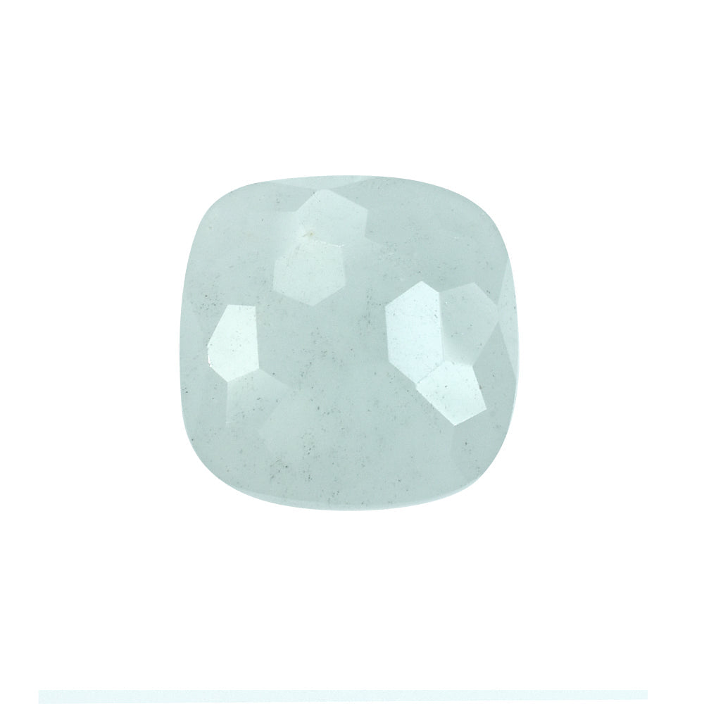 MILKY AQUAMARINE IRREGULAR CUT CUSHION CAB (HALF DRILL) 10MM 3.07Cts.