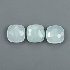 MILKY AQUAMARINE IRREGULAR CUT CUSHION CAB (HALF DRILL) 10MM 3.07Cts.