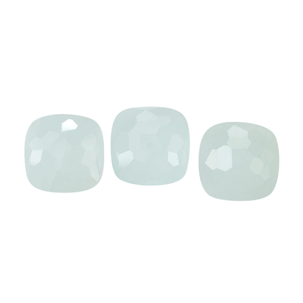 MILKY AQUAMARINE IRREGULAR CUT CUSHION CAB (HALF DRILL) 10MM 3.07Cts.