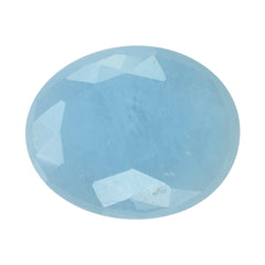 MILKY AQUAMARINE ROSE CUT IRREGULAR OVAL CAB (AA) 20X16MM 9.02 Cts.