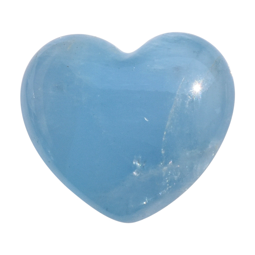 MILKY AQUAMARINE PLAIN LENTIL HEART (AA-AAA/MILKY) 17.50X15.50 MM 13.37 Cts.