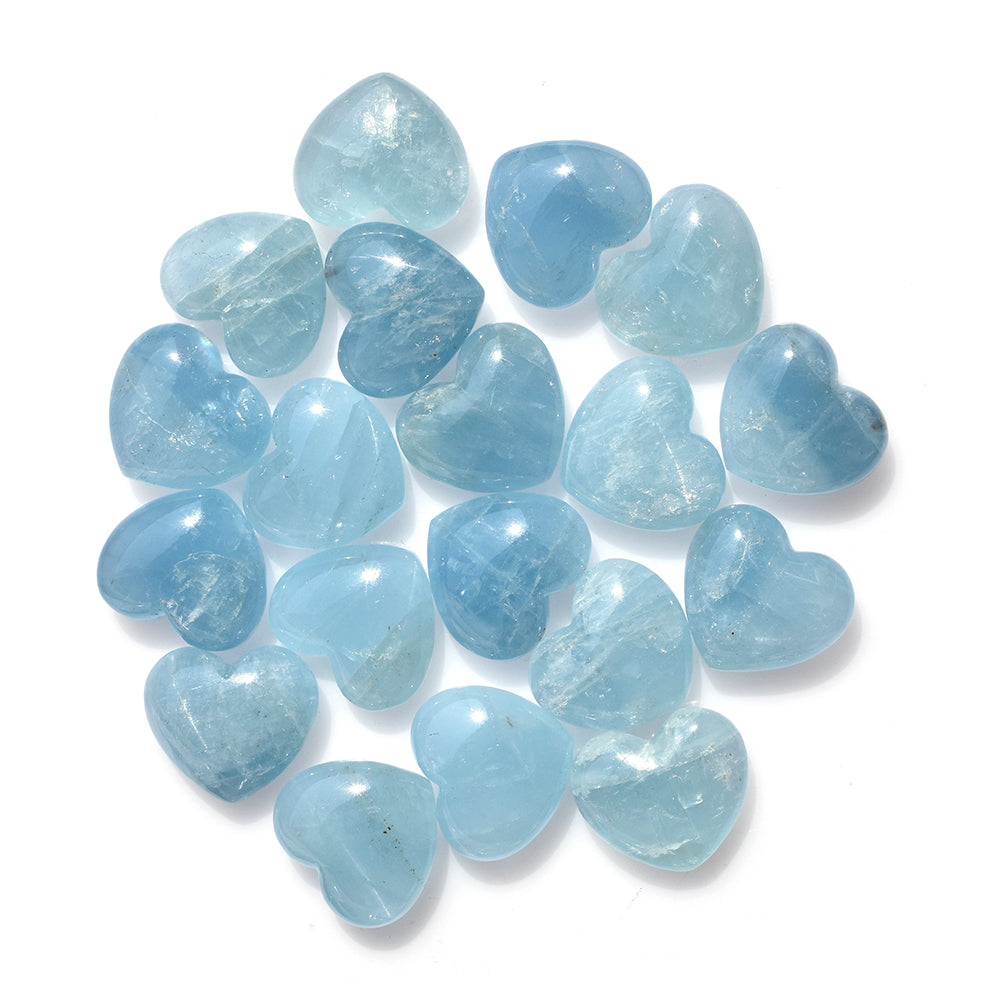 MILKY AQUAMARINE PLAIN LENTIL HEART (AA-AAA/MILKY) 17.50X15.50 MM 13.37 Cts.