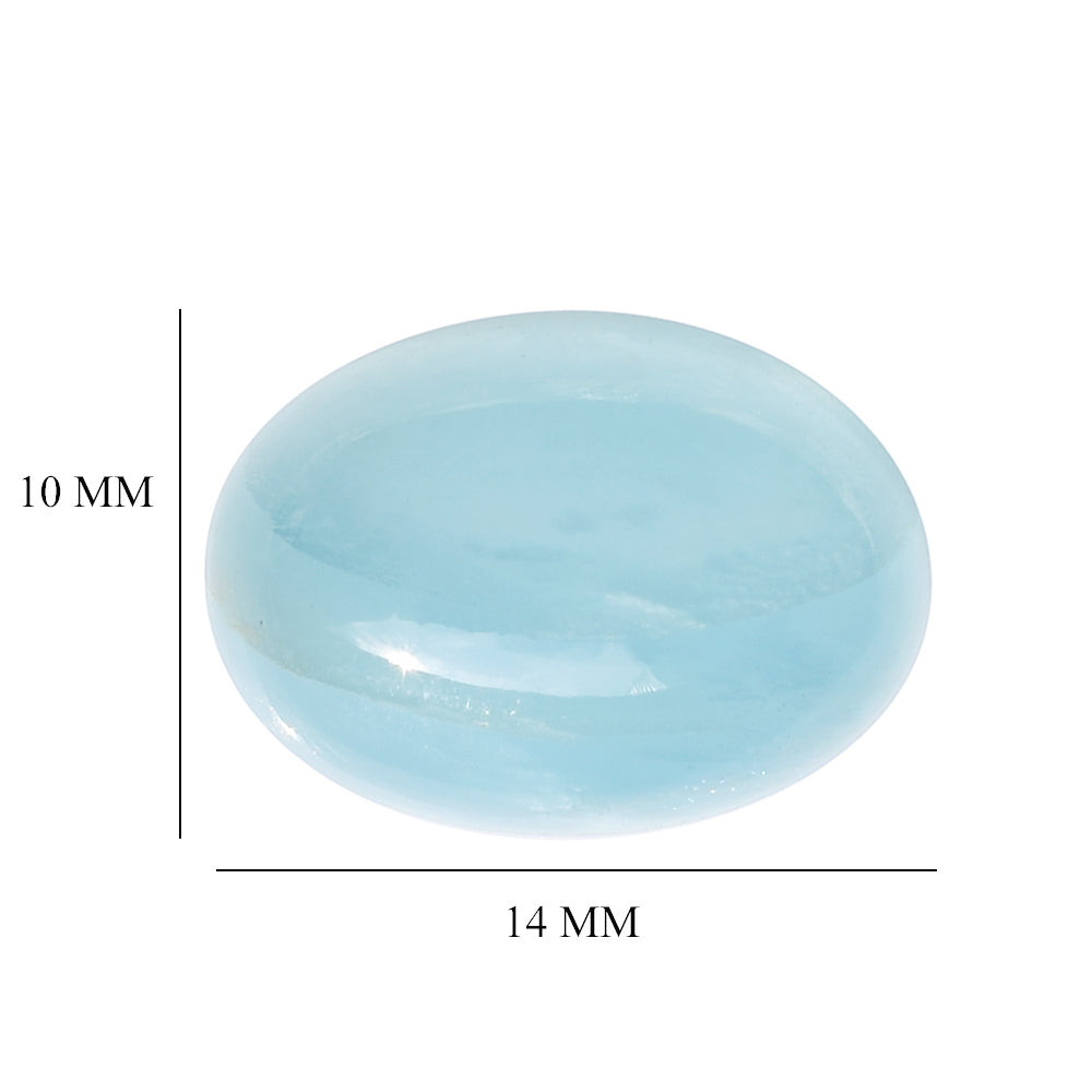 MILKY AQUAMARINE OVAL CAB 14X10MM 6.31 Cts.