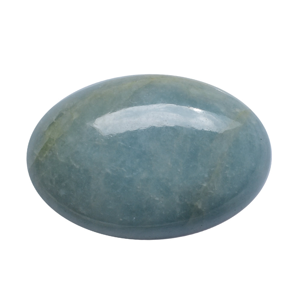 MILKY AQUAMARINE OVAL CAB 30X20MM 36.08 Cts.