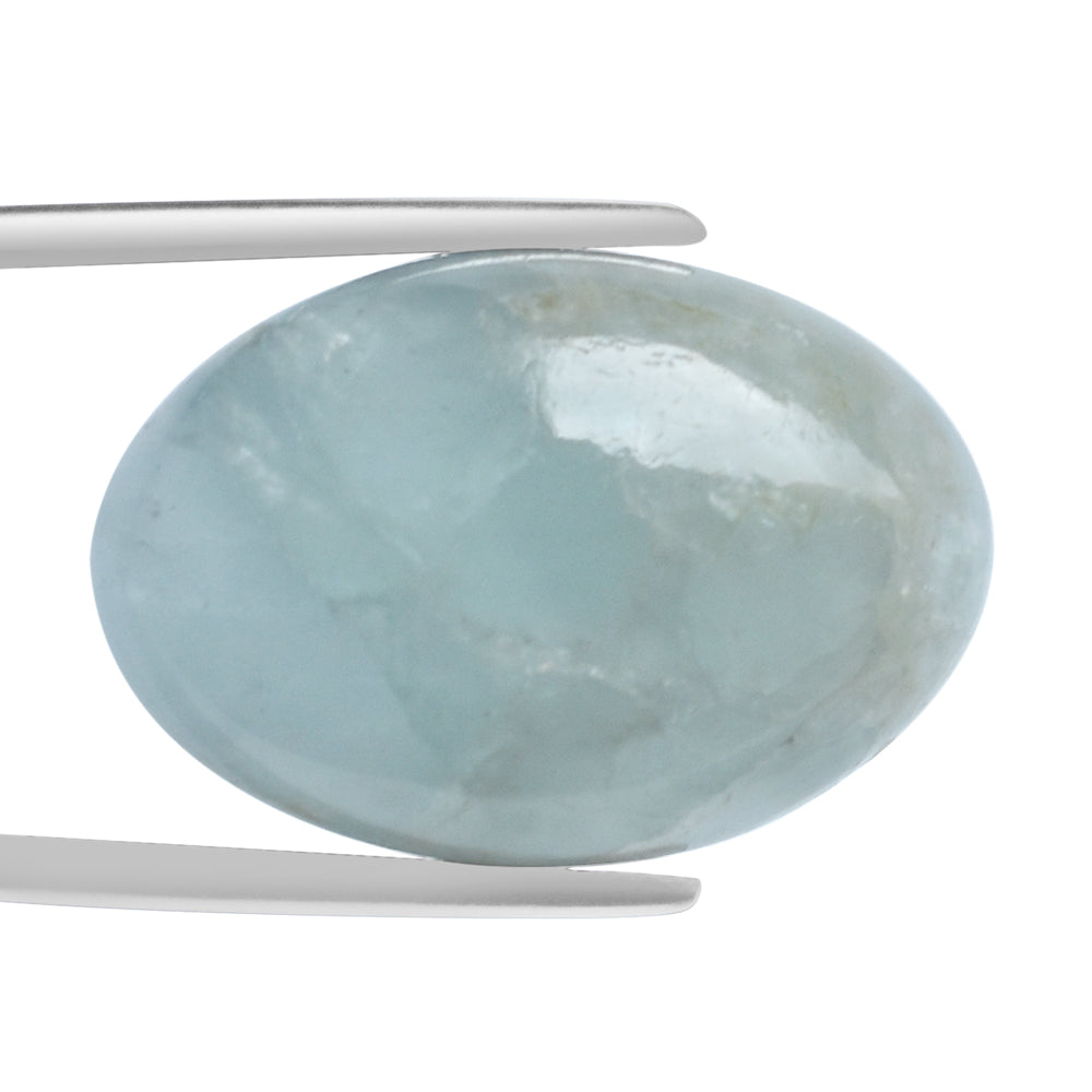 MILKY AQUAMARINE OVAL CAB 26X18MM 30.00 Cts.