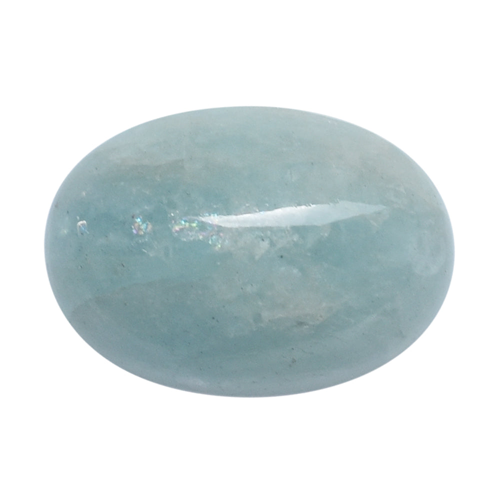 MILKY AQUAMARINE OVAL CAB 14X10MM 5.45 Cts.