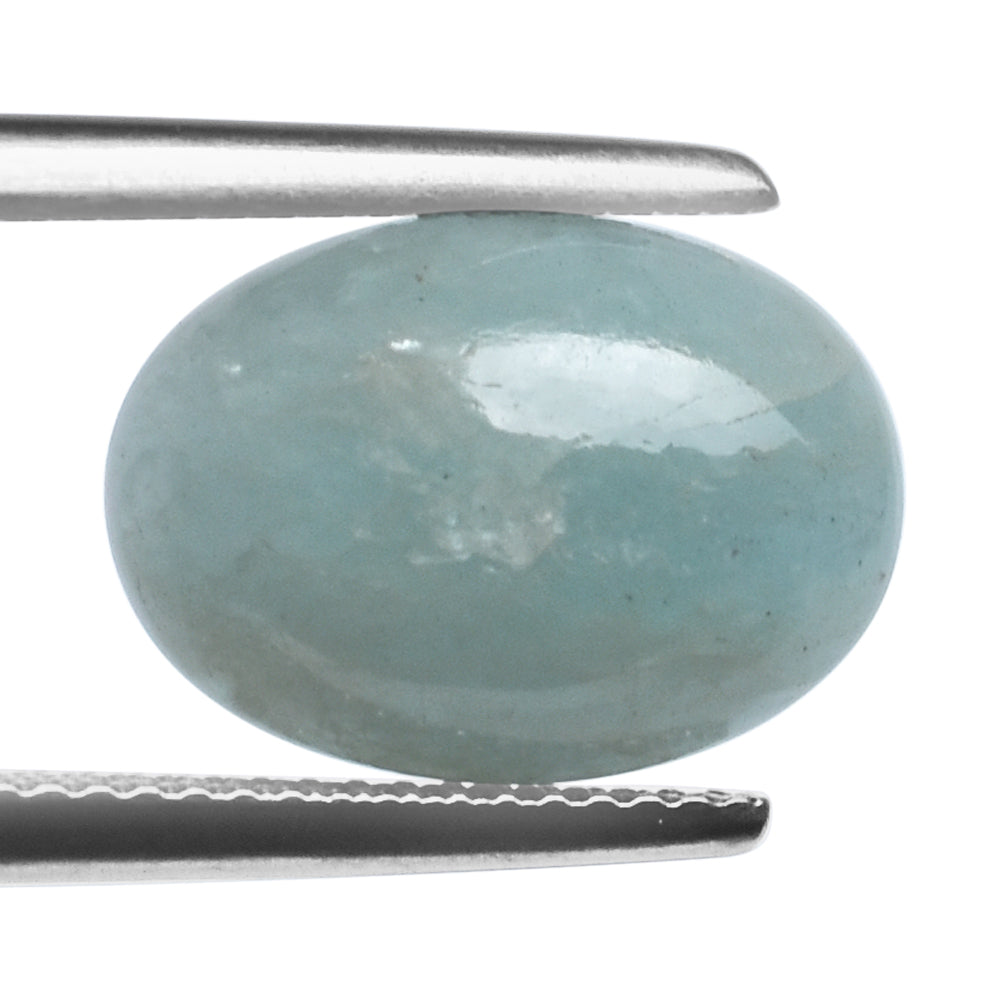 MILKY AQUAMARINE OVAL CAB 14X10MM 5.45 Cts.