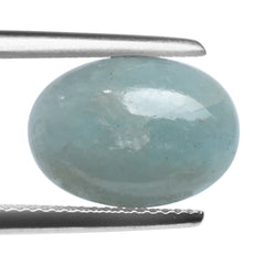 MILKY AQUAMARINE OVAL CAB 14X10MM 5.45 Cts.