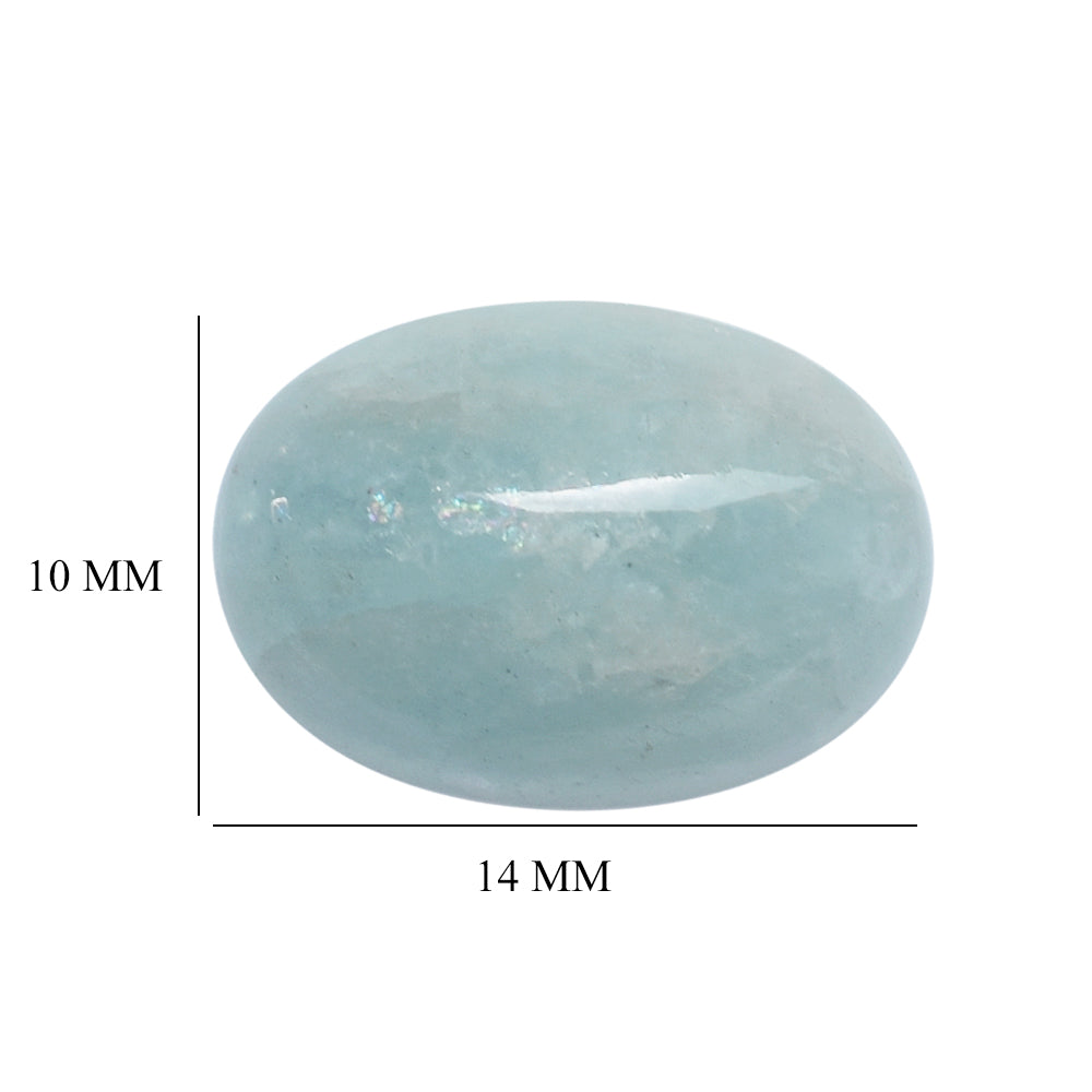 MILKY AQUAMARINE OVAL CAB 14X10MM 5.45 Cts.