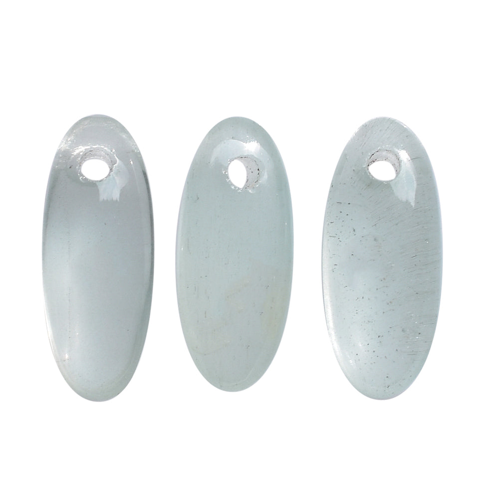 MILKY AQUAMARINE LENTIL OVAL (FULL DRILL) 10X4.50MM 0.94 Cts.
