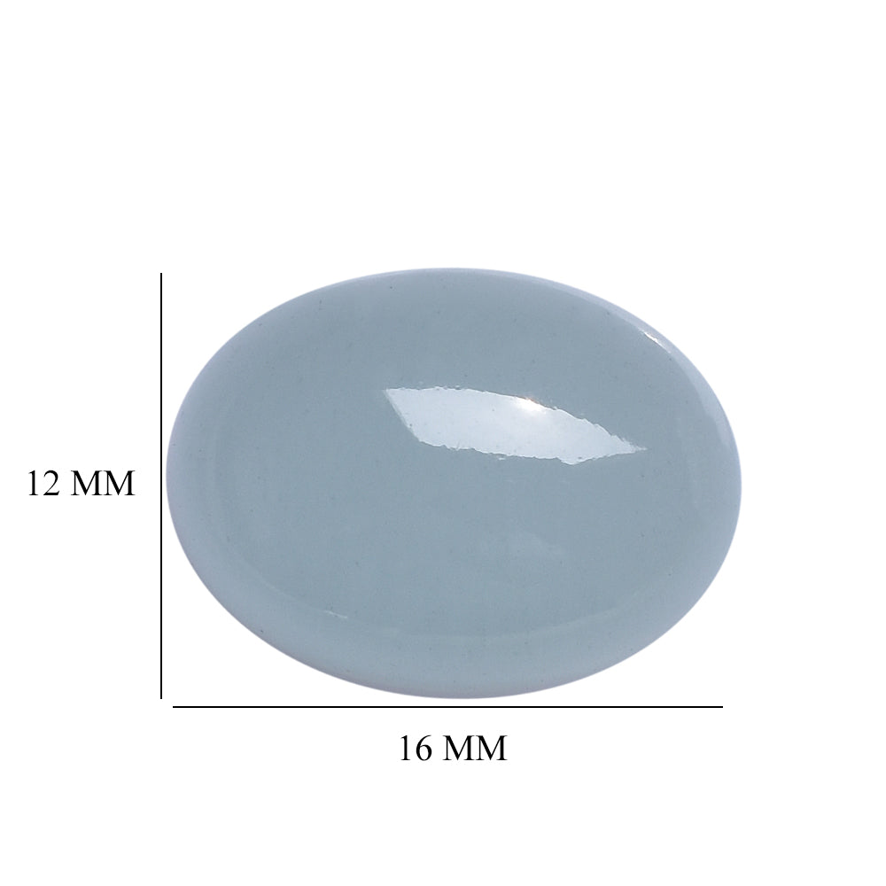 MILKY AQUAMARINE OVAL CAB 16x12MM 10.82 Cts.