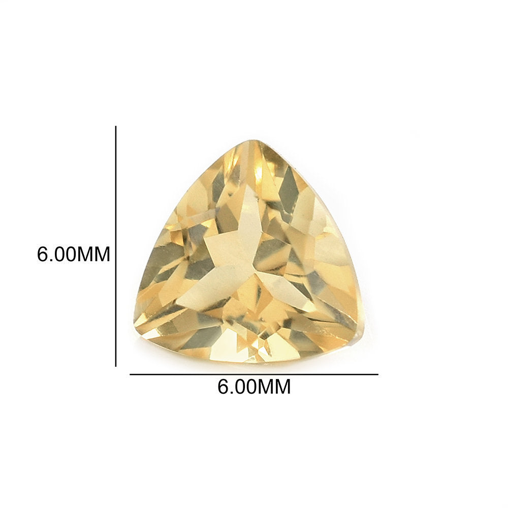 AQUAMARINE YELLOW CUT (DARK/CLEAN) TRILLION 6.00X6.00 MM 0.85 Cts.