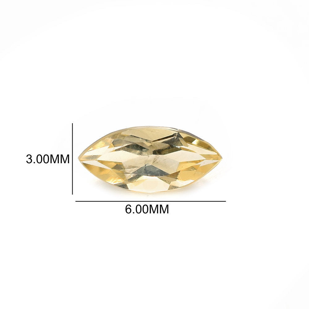 AQUAMARINE YELLOW CUT (MEDIUM/SI) MARQUISE 6.00X3.00 MM MM 0.21 Cts.