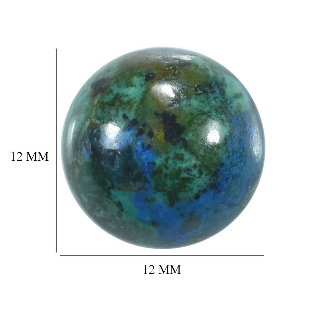 AZURITE PLAIN ROUND CAB 12.00X12.00 MM 6.76 Cts.
