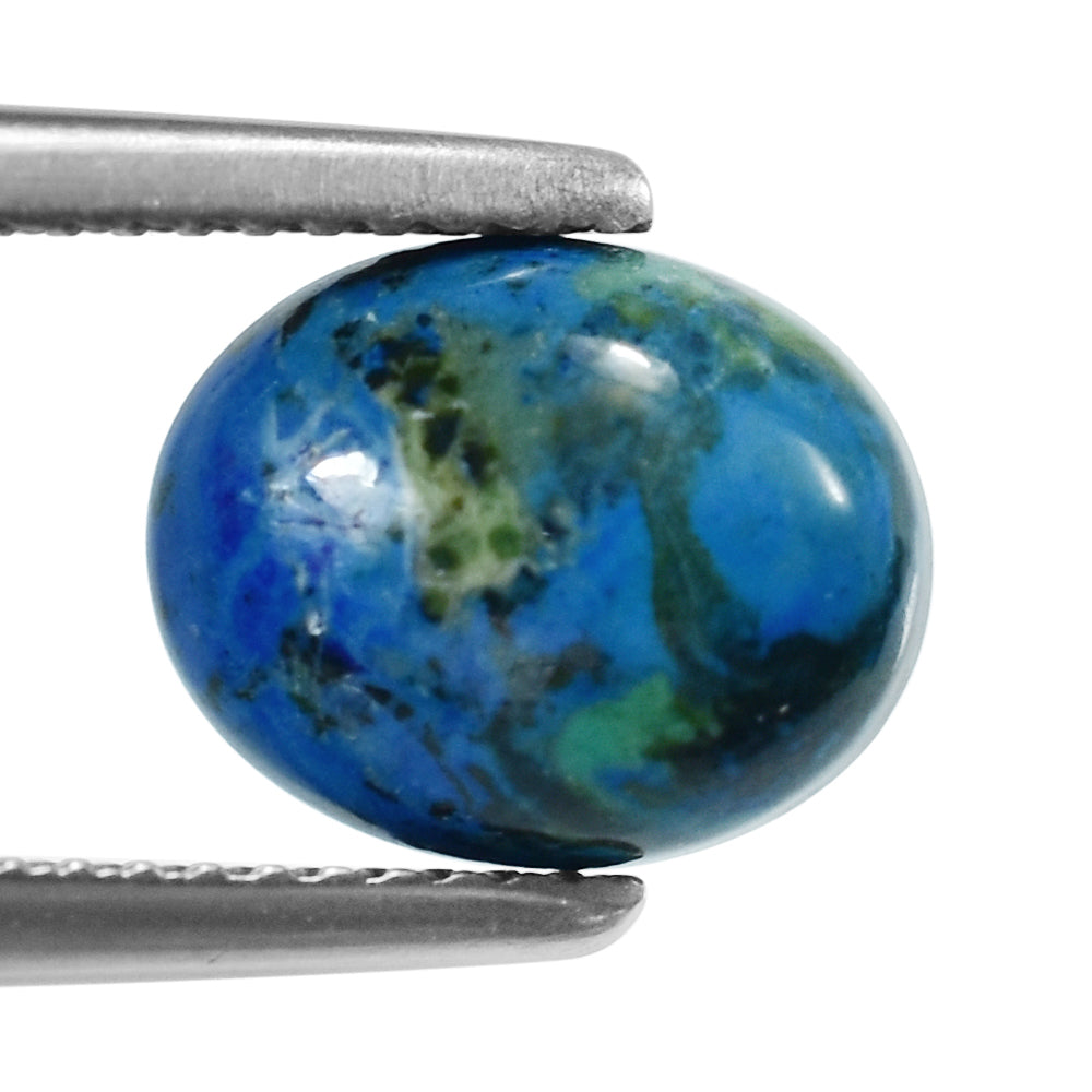 AZURITE PLAIN OVAL CAB 10.00X8.00 MM 2.83 Cts.