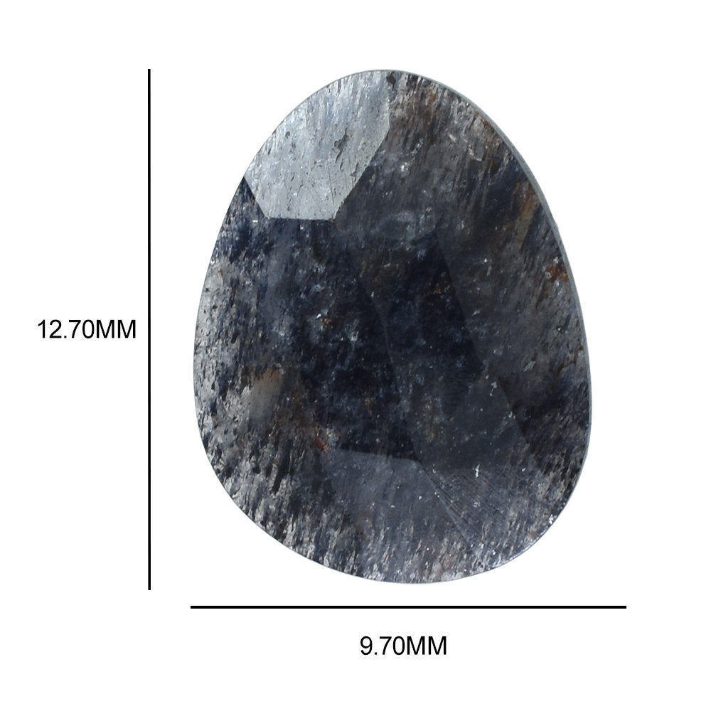 BLUE AVENTURINE ROSE CUT BRIOLETTE PEARISH 12.70X9.70MM 2.53 Cts.