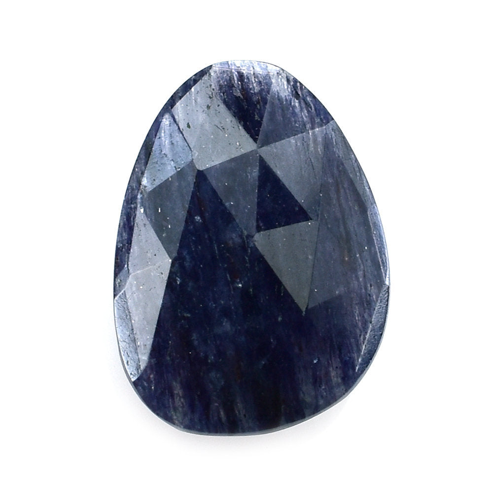 BLUE AVENTURINE ROSE CUT BRIOLETTE PEARISH 14X10MM 3.72 Cts.