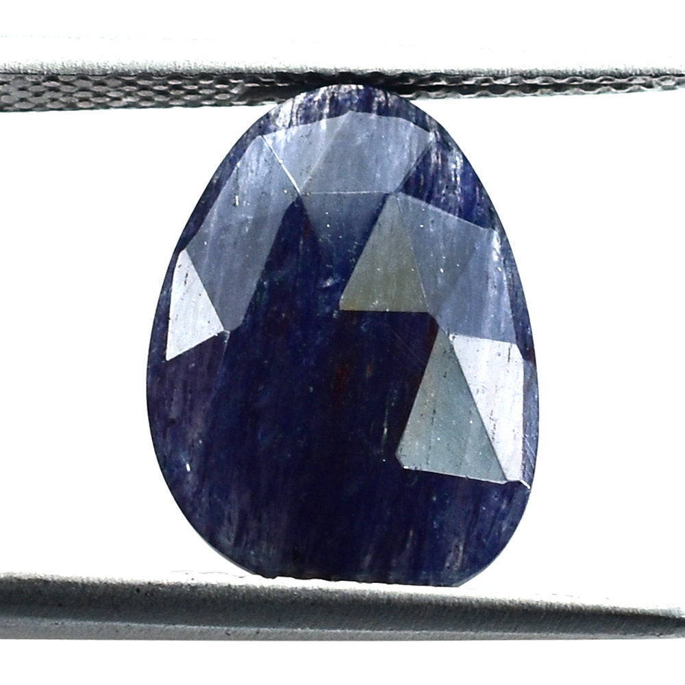 BLUE AVENTURINE ROSE CUT BRIOLETTE PEARISH 14X10MM 3.72 Cts.