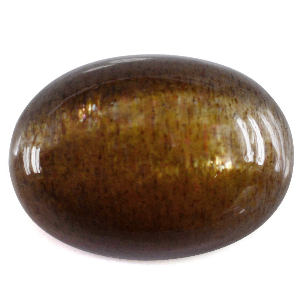 BLACK GOLDEN SUNSTONE OVAL CAB 18X13MM 11.55 Cts.