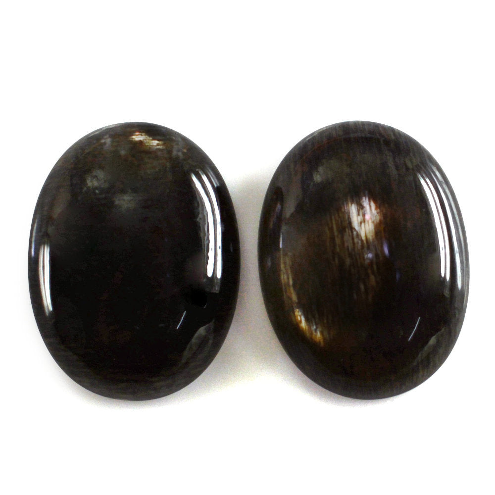 BLACK GOLDEN SUNSTONE OVAL CAB 16X12MM 5.93 Cts.