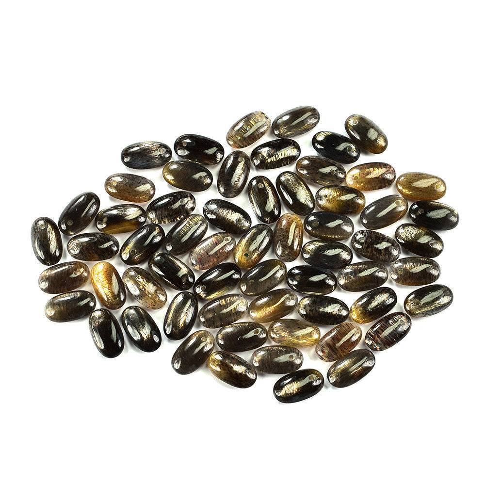 BLACK GOLDEN SUNSTONE PLAIN LENTIL OVAL (FULL DRILL) 11.50X6.50MM 3.65 Cts.