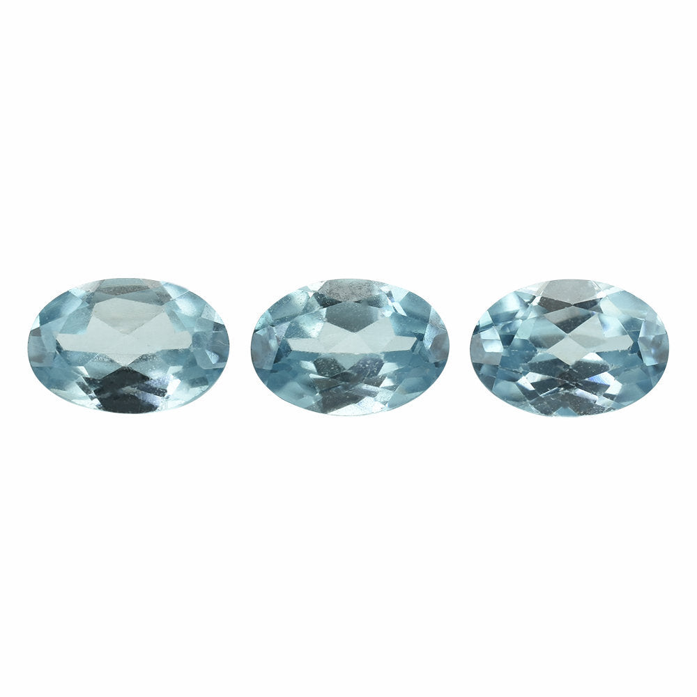 NATURAL BLUE ZIRCON CUT OVAL 7X5MM 1.08 Cts.