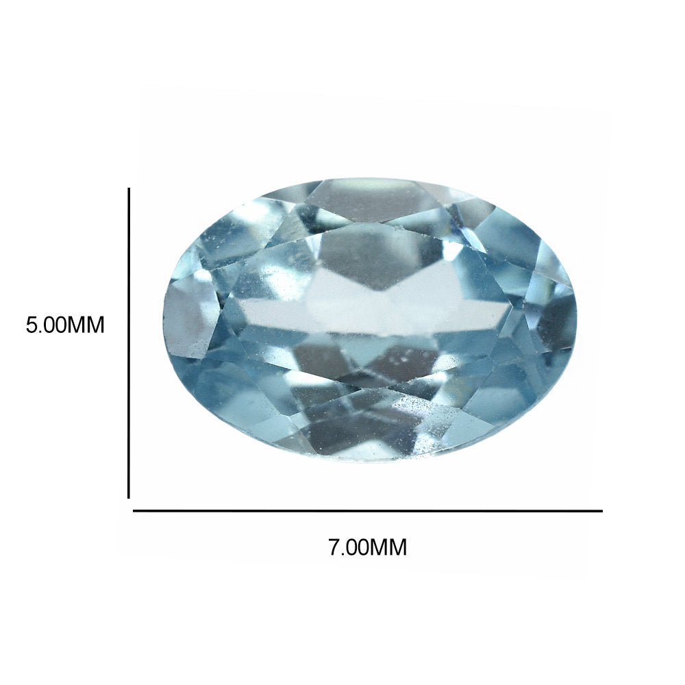 NATURAL BLUE ZIRCON CUT OVAL 7X5MM 1.08 Cts.