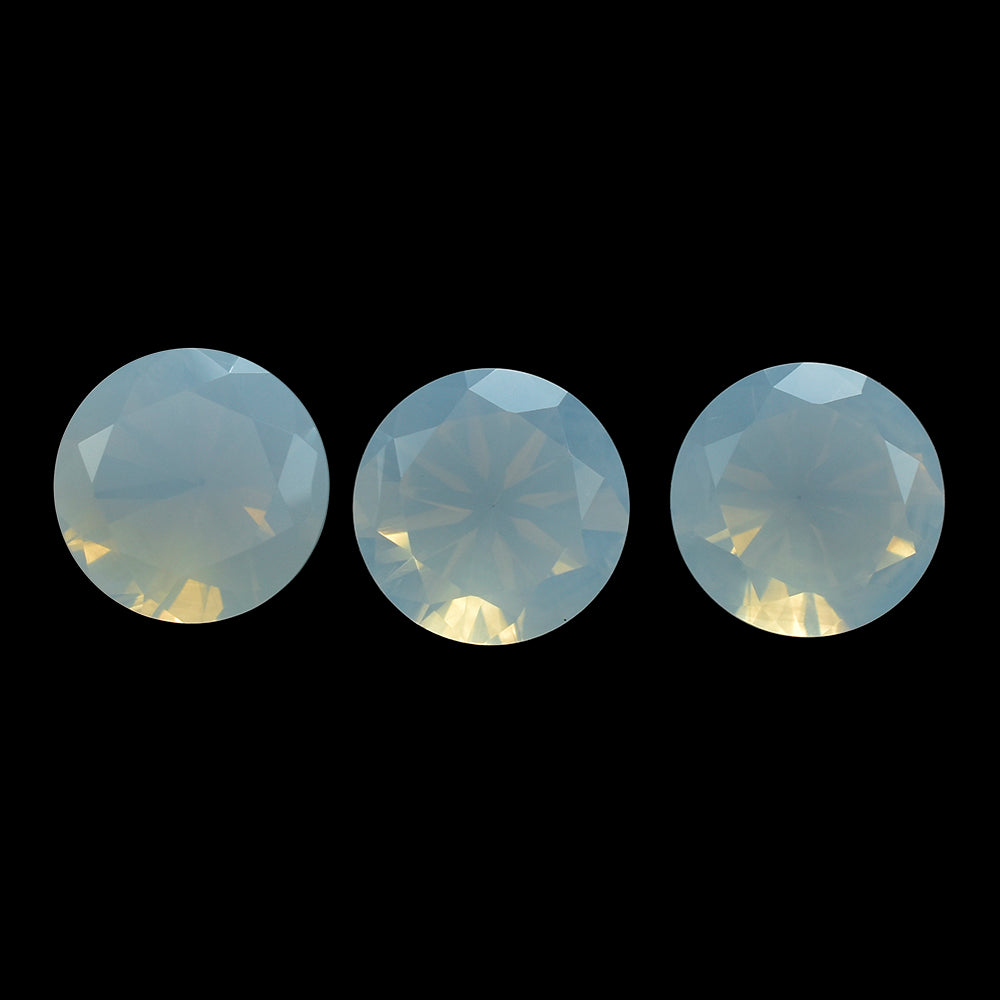 BLUE MOON QUARTZ DIAMOND CUT ROUND 12MM 5.83 Cts.