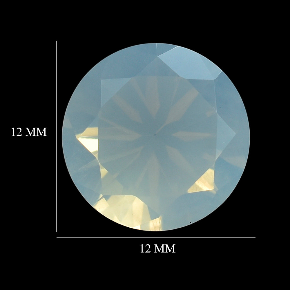 BLUE MOON QUARTZ DIAMOND CUT ROUND 12MM 5.83 Cts.