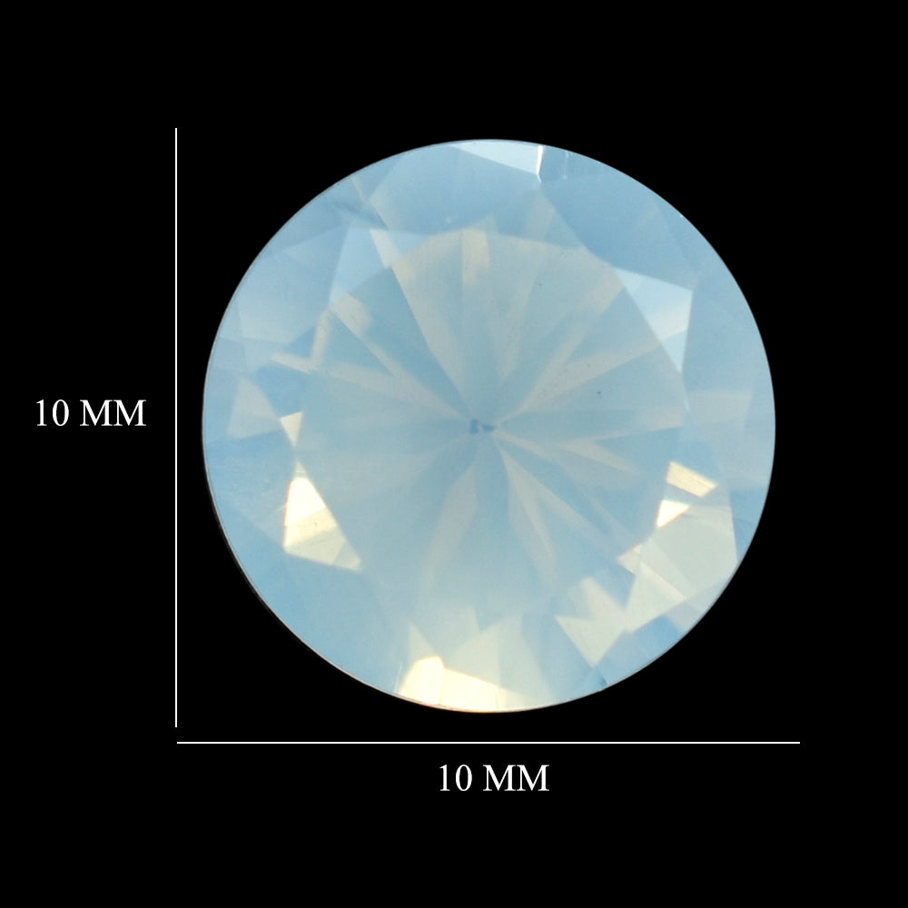 BLUE MOON QUARTZ DIAMOND CUT ROUND 10MM 3.39 Cts.